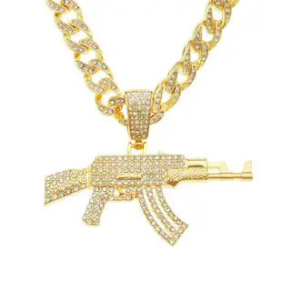Men's Ruby Oval Pendant Cuban Chain Necklace — feature 15