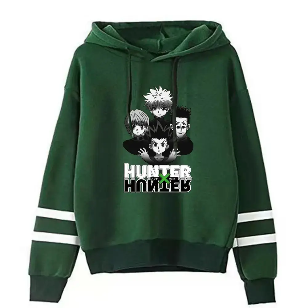 Men Green Hunter X Hunter Printed Hoodie Sweatshirt - Image 14