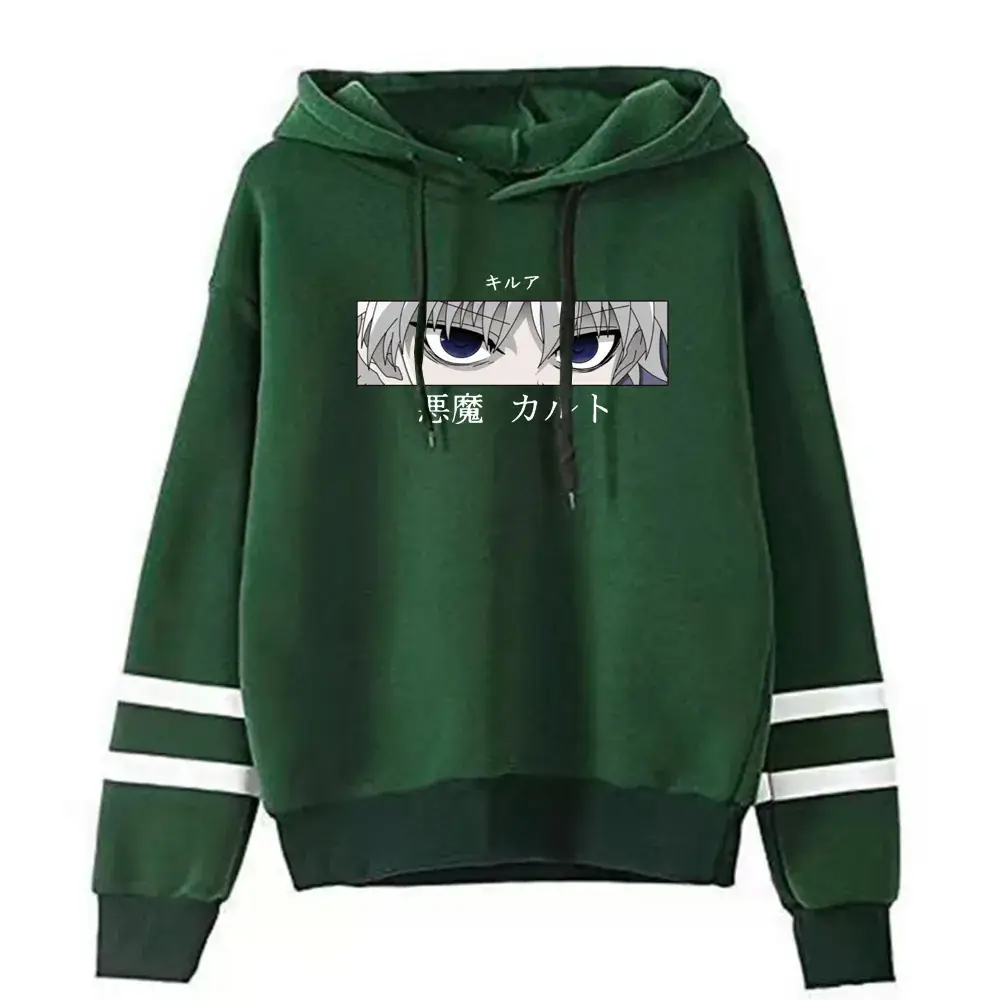 Men Green Hunter X Hunter Printed Hoodie Sweatshirt - Image 4