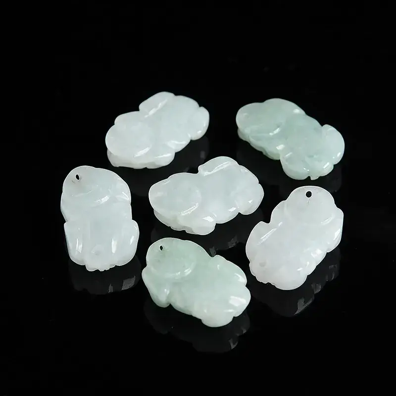 Natural Burmese Jade Pendant with Ice Design - Image 4