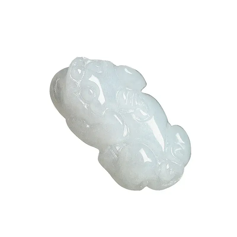 Natural Burmese Jade Pendant with Ice Design - Image 5