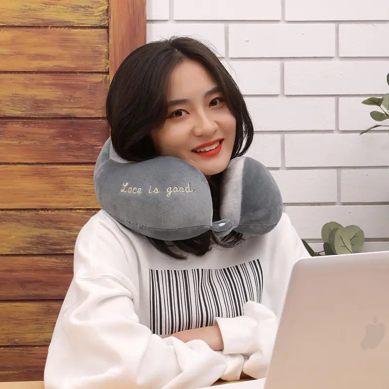 Orange U-Shaped Student Neck Pillow for Travel - Image 11