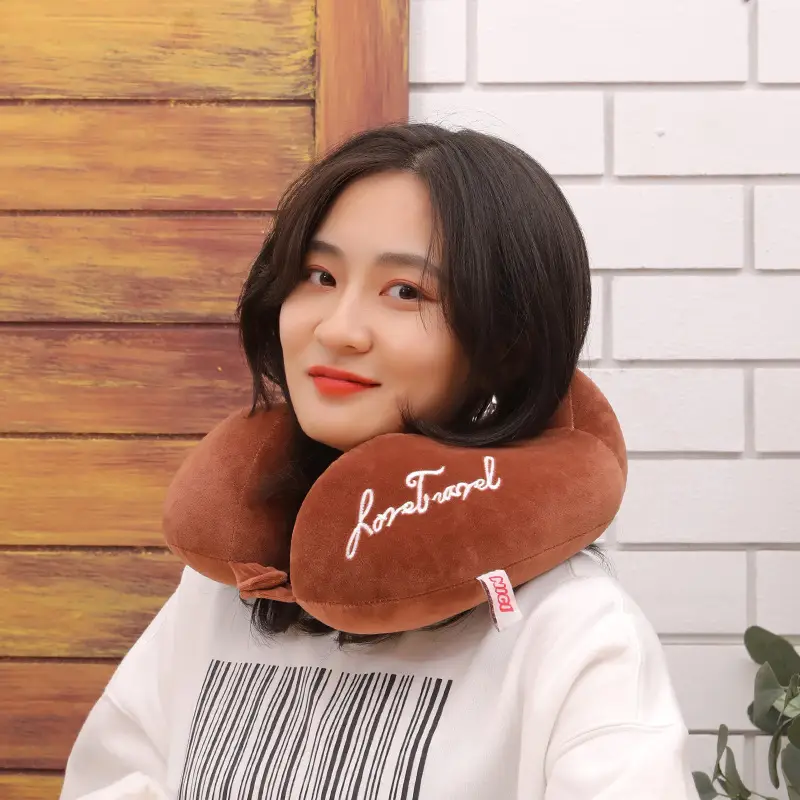 Orange U-Shaped Student Neck Pillow for Travel - Image 12