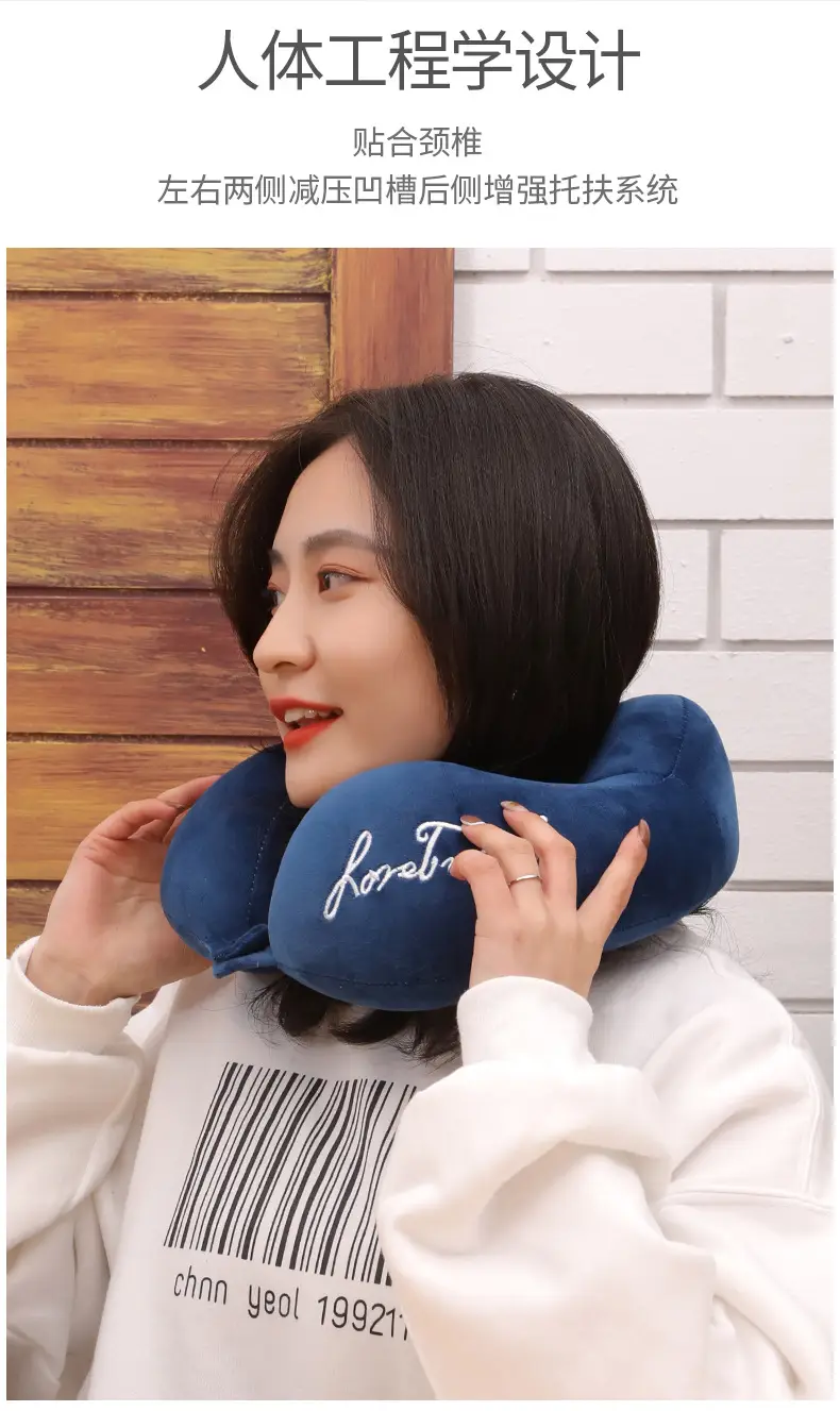 Orange U-Shaped Student Neck Pillow for Travel — feature 122