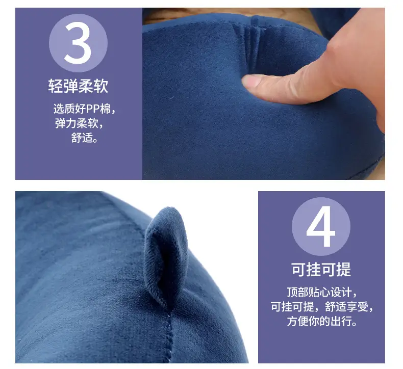 Orange U-Shaped Student Neck Pillow for Travel — feature 130