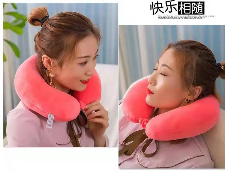 Orange U-Shaped Student Neck Pillow for Travel — feature 143