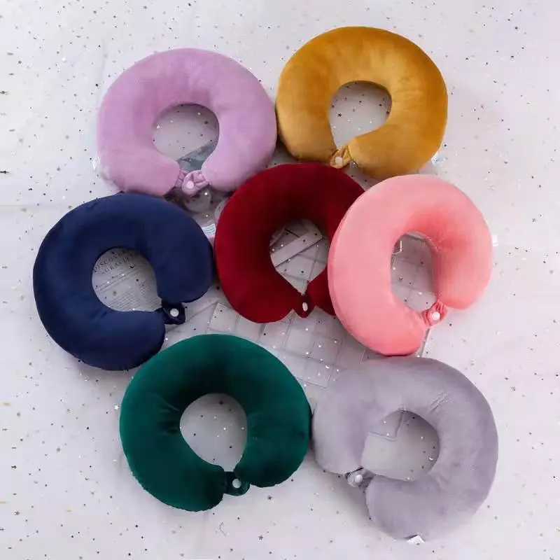 Orange U-Shaped Student Neck Pillow for Travel - Image 9