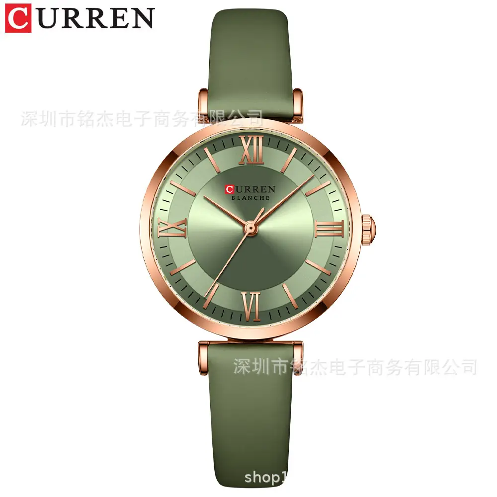CURREN Women's Green Roman Dial Quartz Watch - Image 3