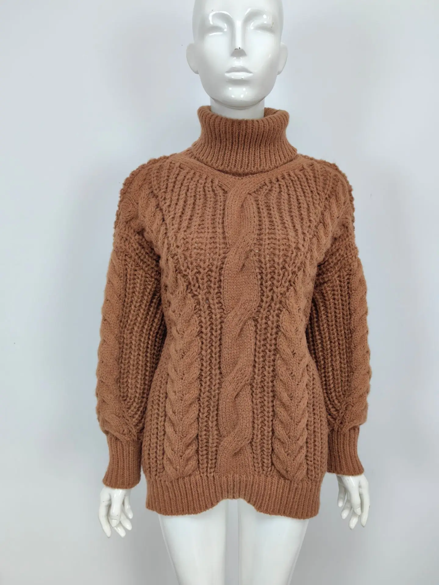 Women's 2025 Twist Turtleneck Sweater Pink — feature 13
