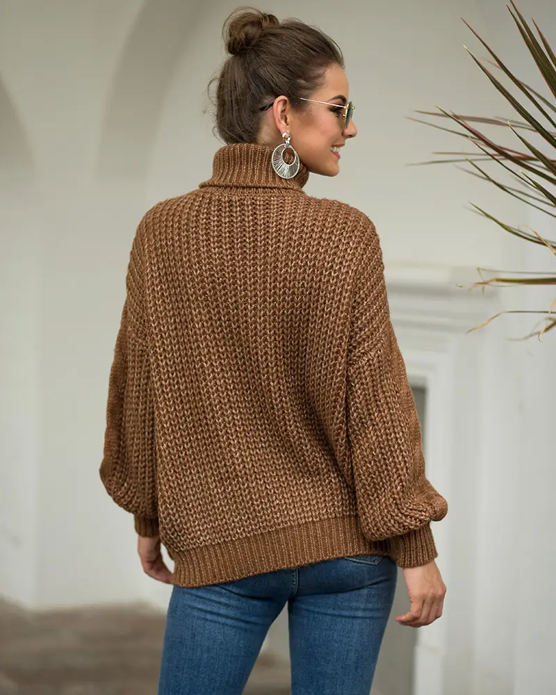 Women's 2025 Twist Turtleneck Sweater Pink — feature 17