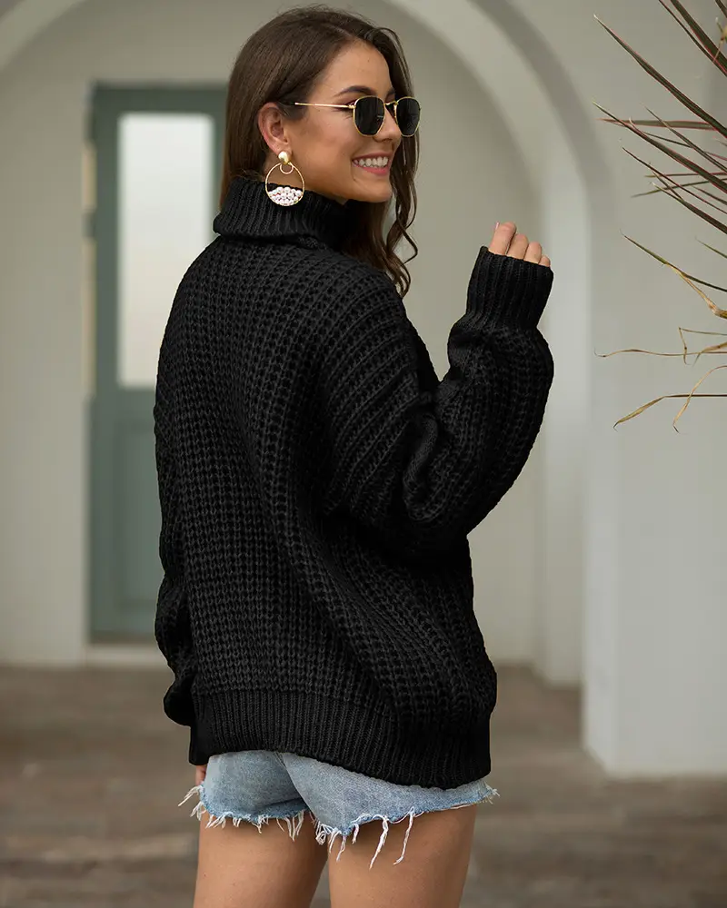 Women's 2025 Twist Turtleneck Sweater Pink — feature 23