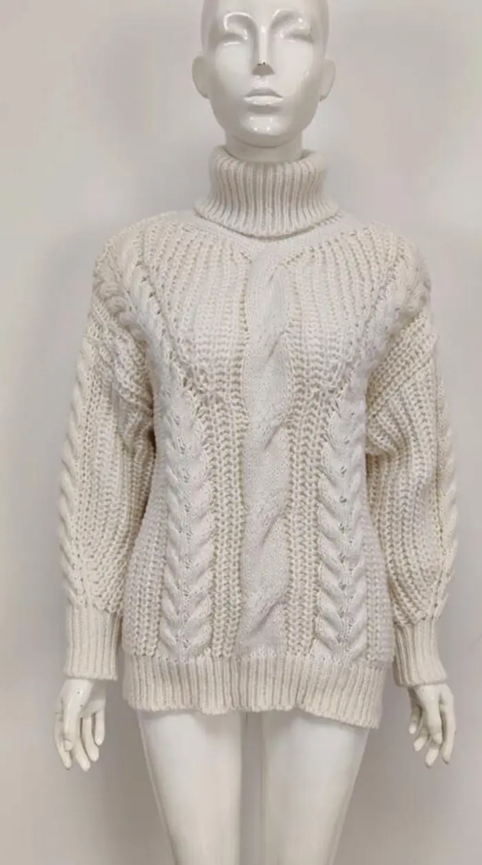 Women's 2025 Twist Turtleneck Sweater Pink — feature 26