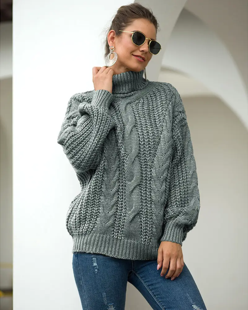 Women's 2025 Twist Turtleneck Sweater Pink — feature 33
