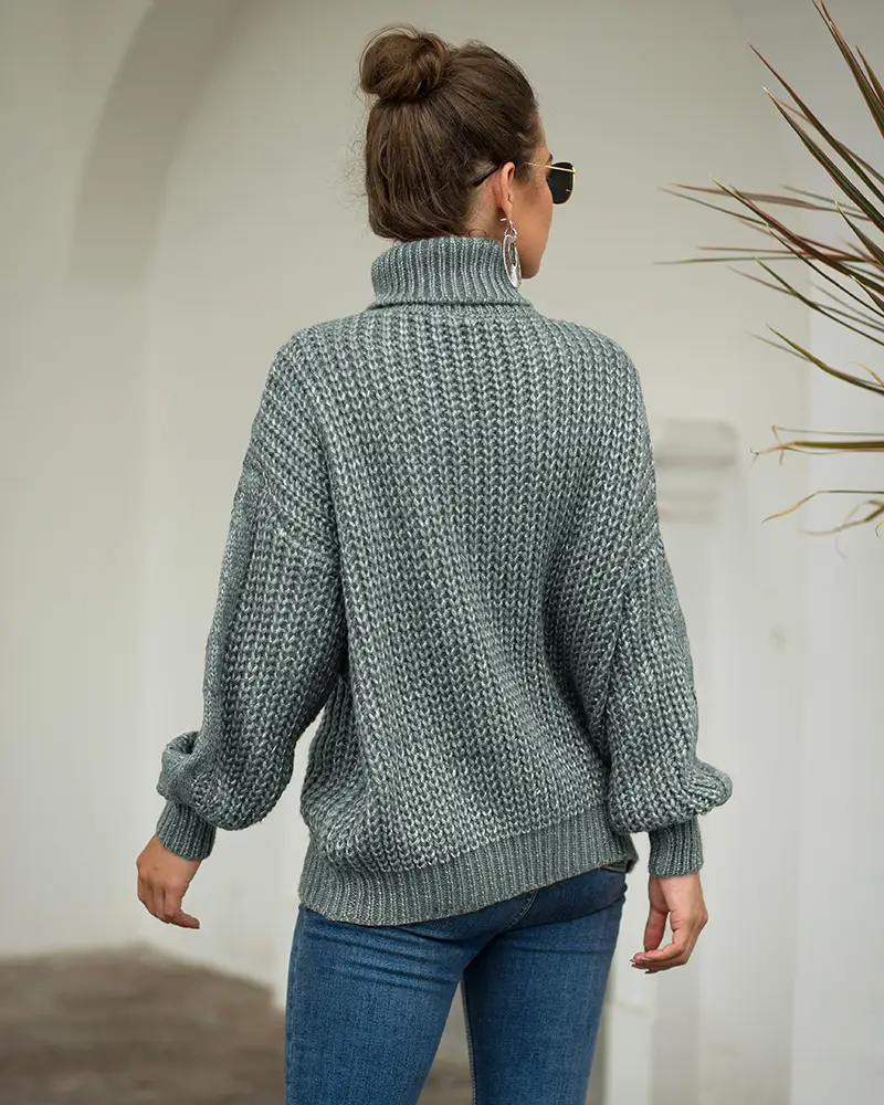 Women's 2025 Twist Turtleneck Sweater Pink — feature 34