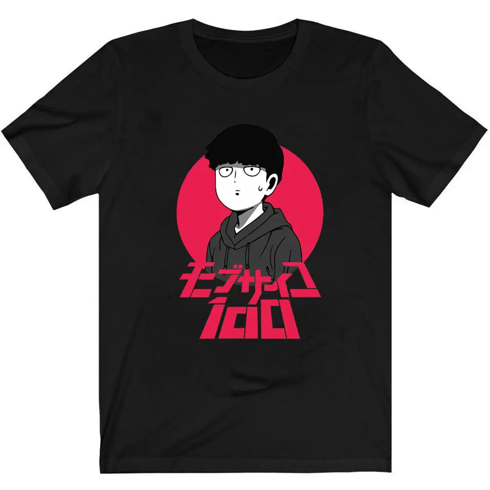 Mob Psycho T-Shirt Black Anime Design - Image 9