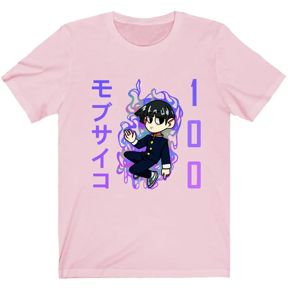 Mob Psycho T-Shirt Black Anime Design - Image 2