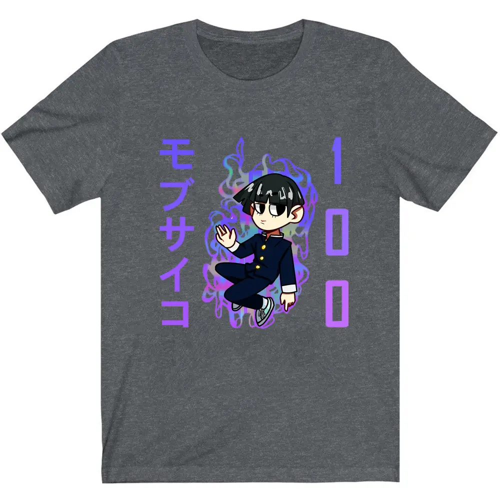 Mob Psycho T-Shirt Black Anime Design - Image 3