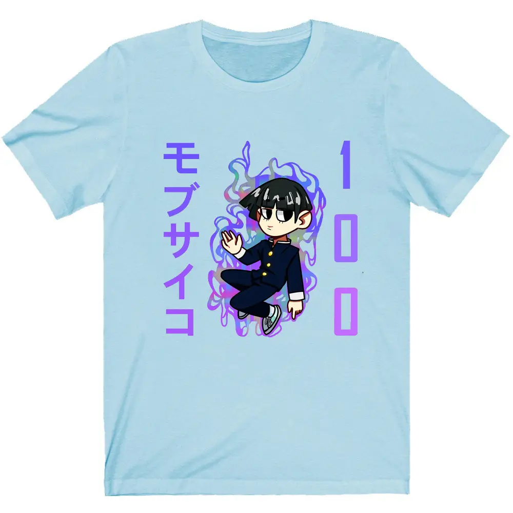 Mob Psycho T-Shirt Black Anime Design - Image 5