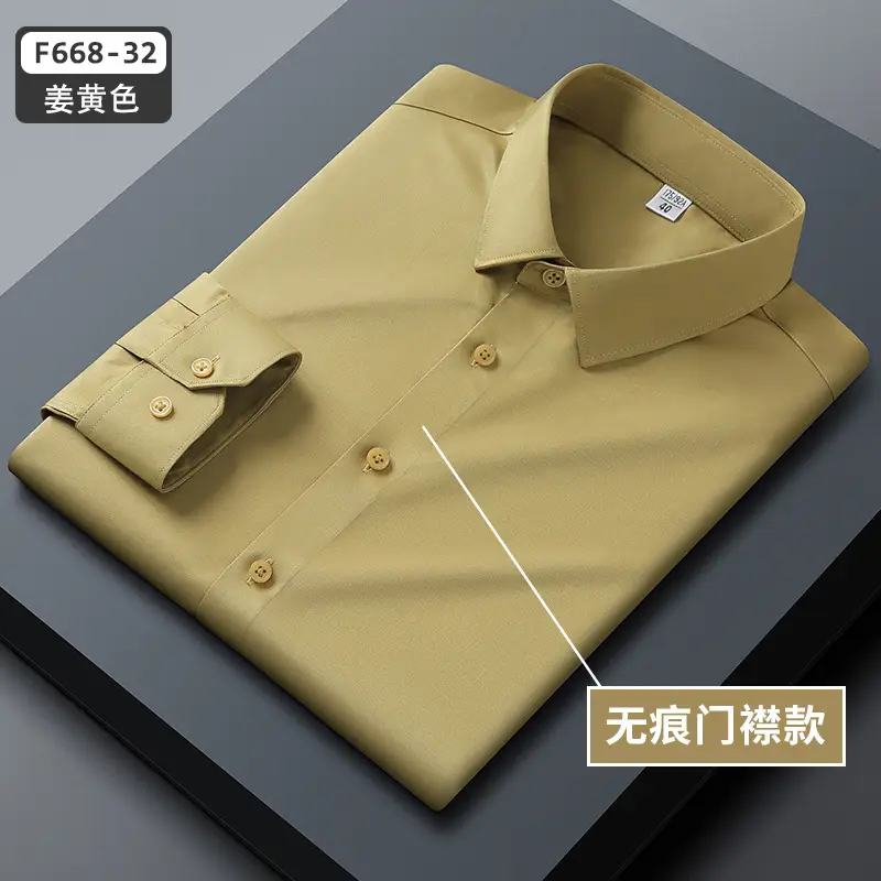 Men's Blue Slim Fit Business Dress Shirt with Button Front - Image 11