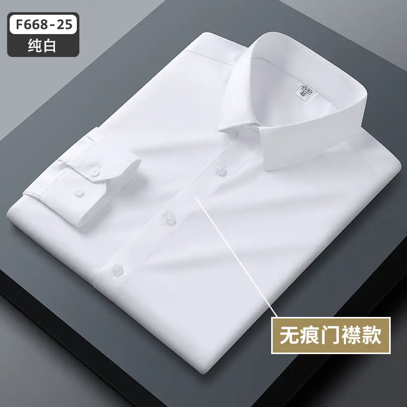 Men's Blue Slim Fit Business Dress Shirt with Button Front - Image 5