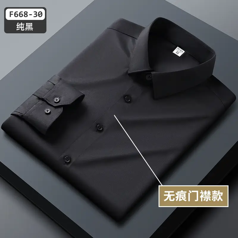 Men's Blue Slim Fit Business Dress Shirt with Button Front - Image 9