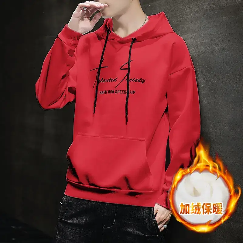 Men Grey Hooded Sweatshirt with "Tarnished Society" Print