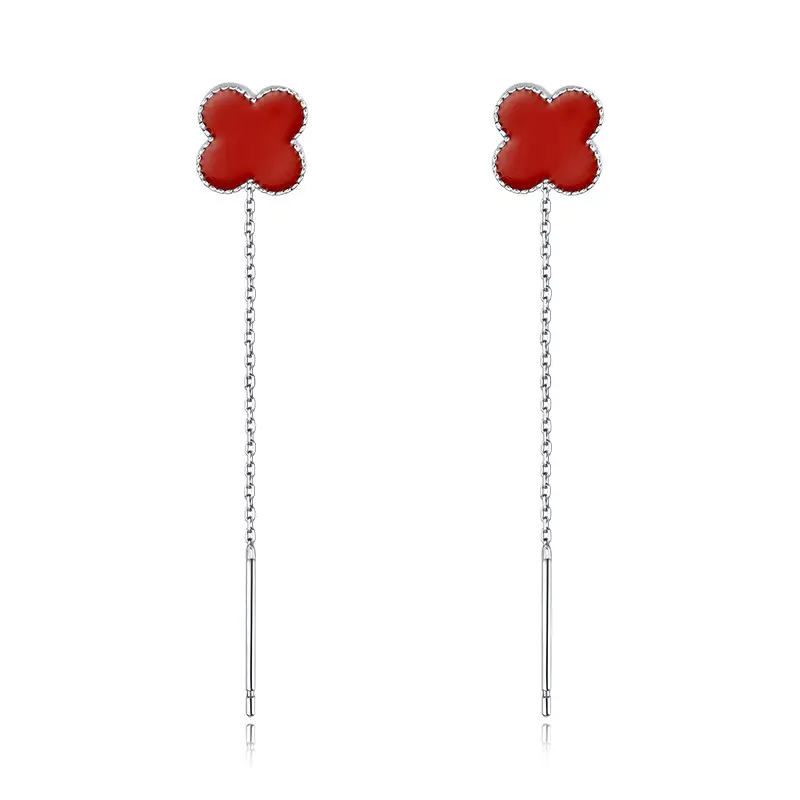Sterling Silver Four-Leaf Clover Earrings Set - Image 2