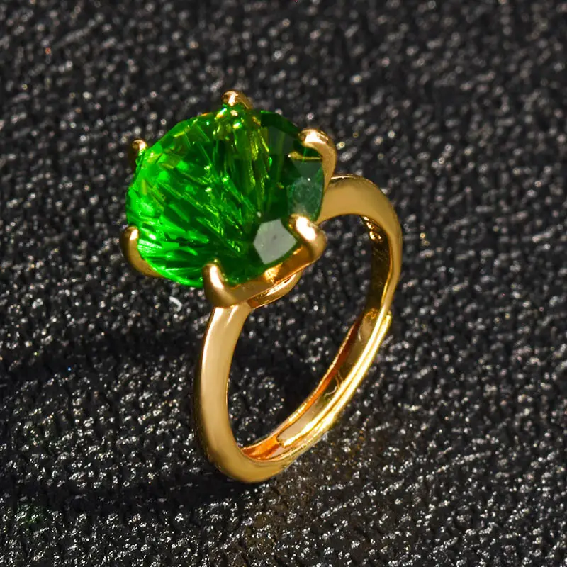 Green Citrine Open Ring for Women Seiko Style - Image 2
