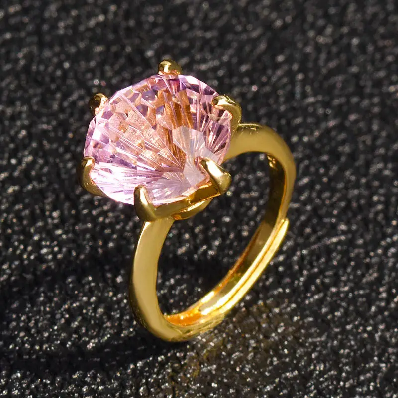 Green Citrine Open Ring for Women Seiko Style - Image 4