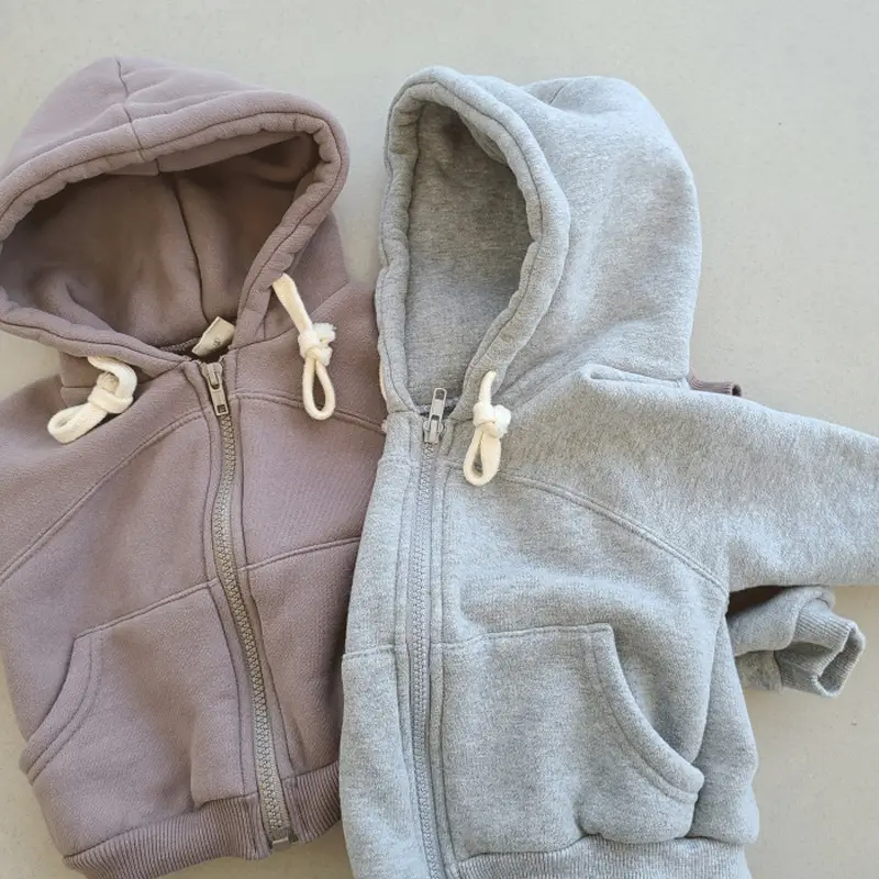 Korean Style Hooded Zipper Jacket for Baby Boys Girls - Image 5
