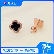 Qiao Lanxuan Japanese Korean New S925 Silver Plated Earrings Round Chain Small Smiley Personality Ear Ring Rose Gold Ear Buckle — feature 1