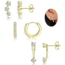 Qiao Lanxuan Japanese Korean New S925 Silver Plated Earrings Round Chain Small Smiley Personality Ear Ring Rose Gold Ear Buckle — feature 20