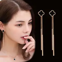 Qiao Lanxuan Japanese Korean New S925 Silver Plated Earrings Round Chain Small Smiley Personality Ear Ring Rose Gold Ear Buckle — feature 22