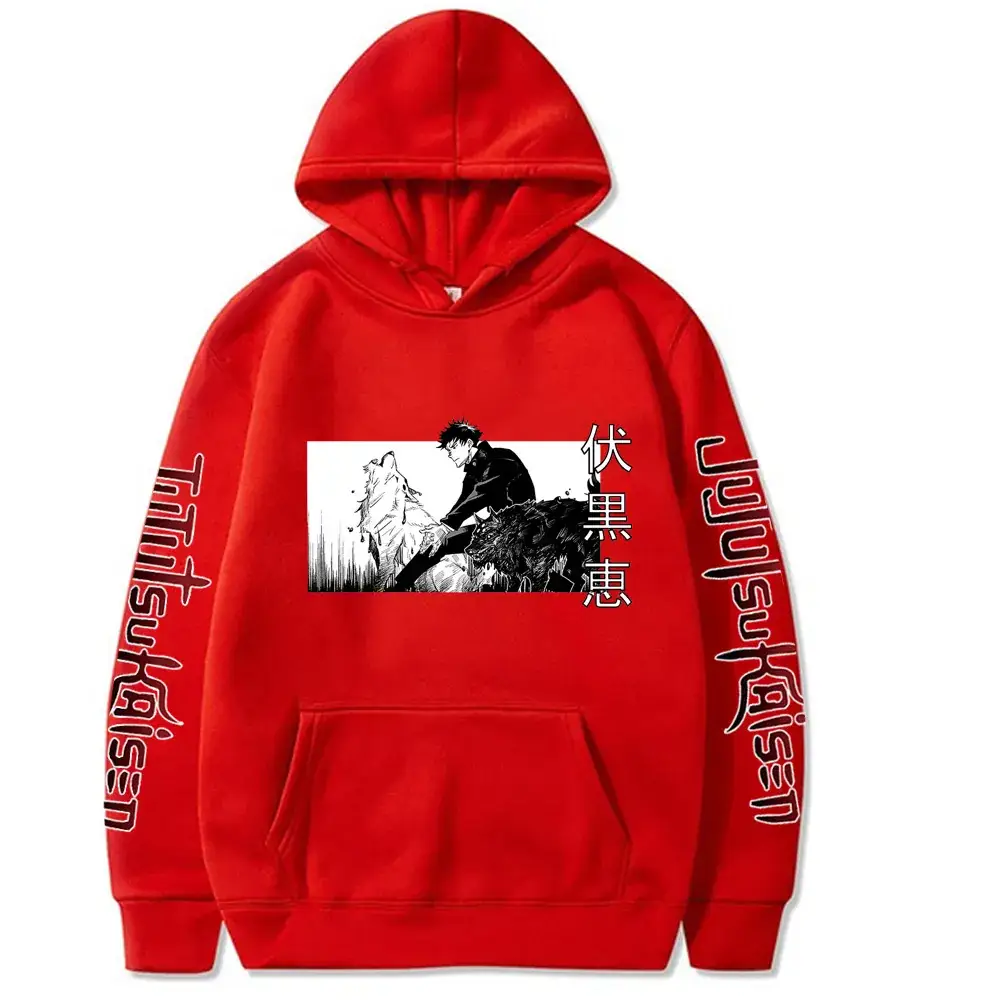 Men's Black Jujutsu Kaisen Hoodie with Spell Return Design - Image 3