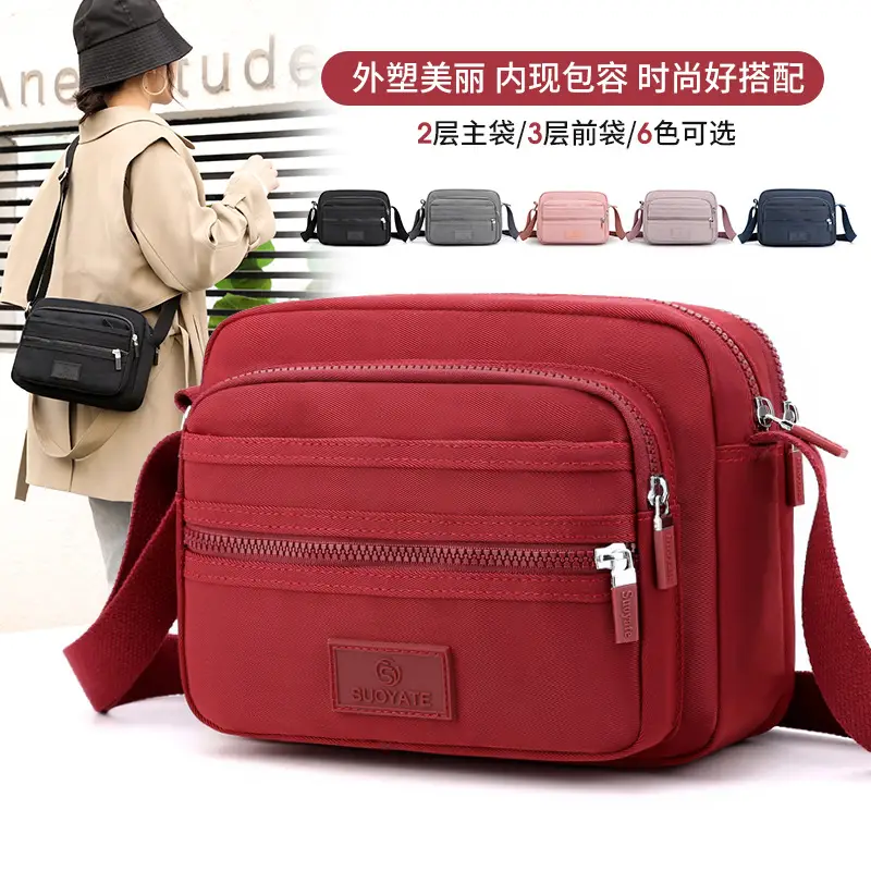 Women's Pink Five-Layer Crossbody Wallet Bag - Image 7
