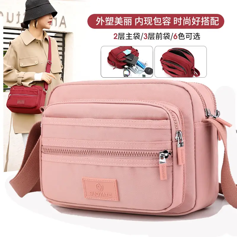 Women's Pink Five-Layer Crossbody Wallet Bag - Image 8