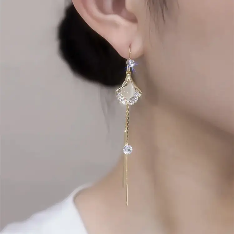 2024 Long Tassel Cat's Eye Earrings for Women - Image 4