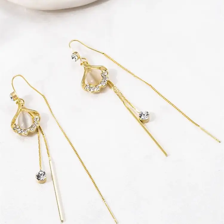 2024 Long Tassel Cat's Eye Earrings for Women - Image 6