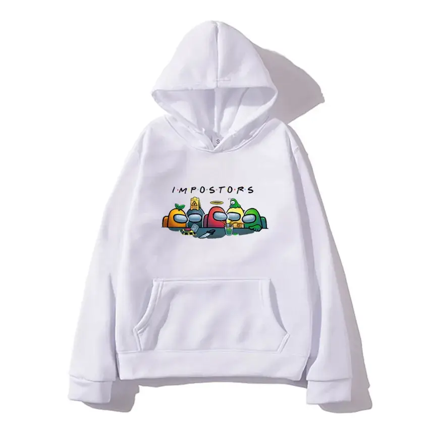Men Grey Hoodie with "IMPOSTORS" Graphic Print - Image 17