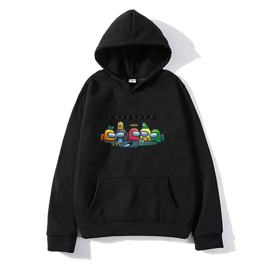 Men Grey Hoodie with "IMPOSTORS" Graphic Print - Image 8