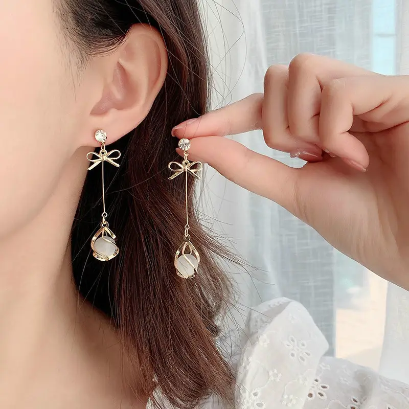 925 Silver Pin Cat's Eye Earrings for Women - Image 21