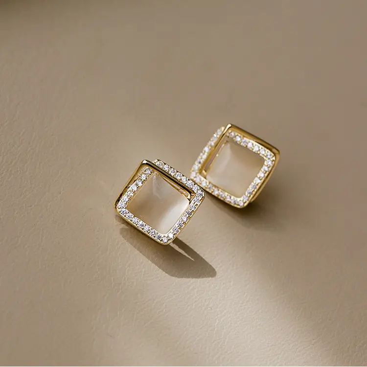 925 Silver Pin Cat's Eye Earrings for Women - Image 13