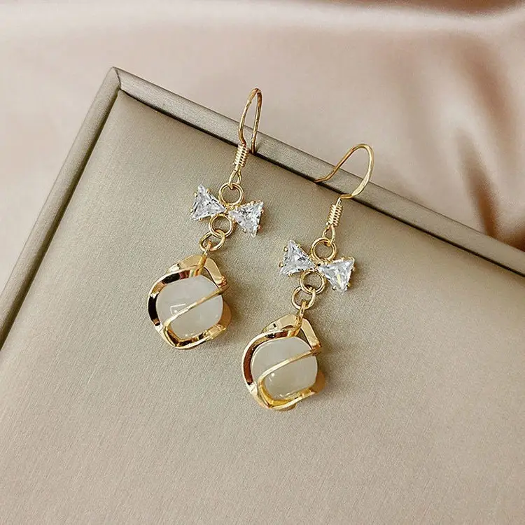 925 Silver Pin Cat's Eye Earrings for Women - Image 7
