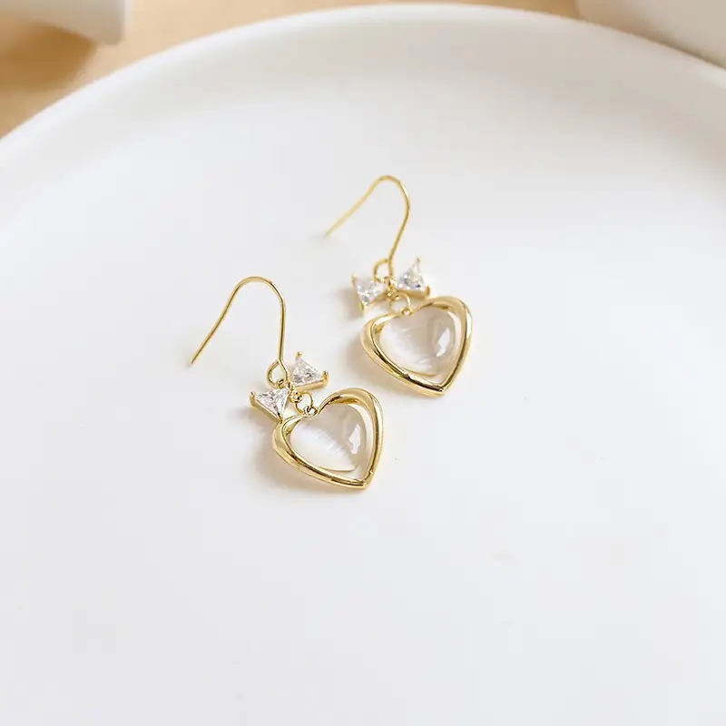 925 Silver Pin Cat's Eye Earrings for Women - Image 8