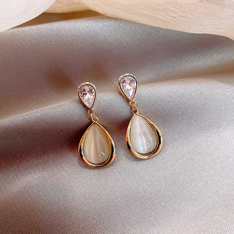 925 Silver Pin Cat's Eye Earrings for Women - Image 9
