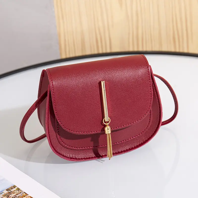 Red Golden Tassel Women's Shoulder Bag