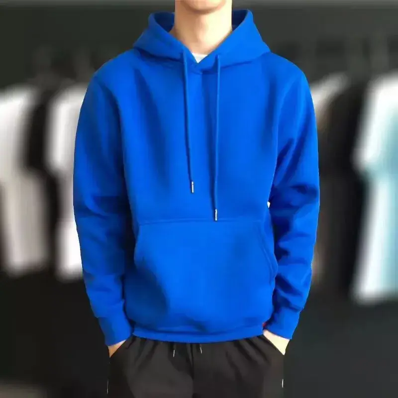 White Hooded Sweatshirt for Men Winter Casual Wear - Image 9