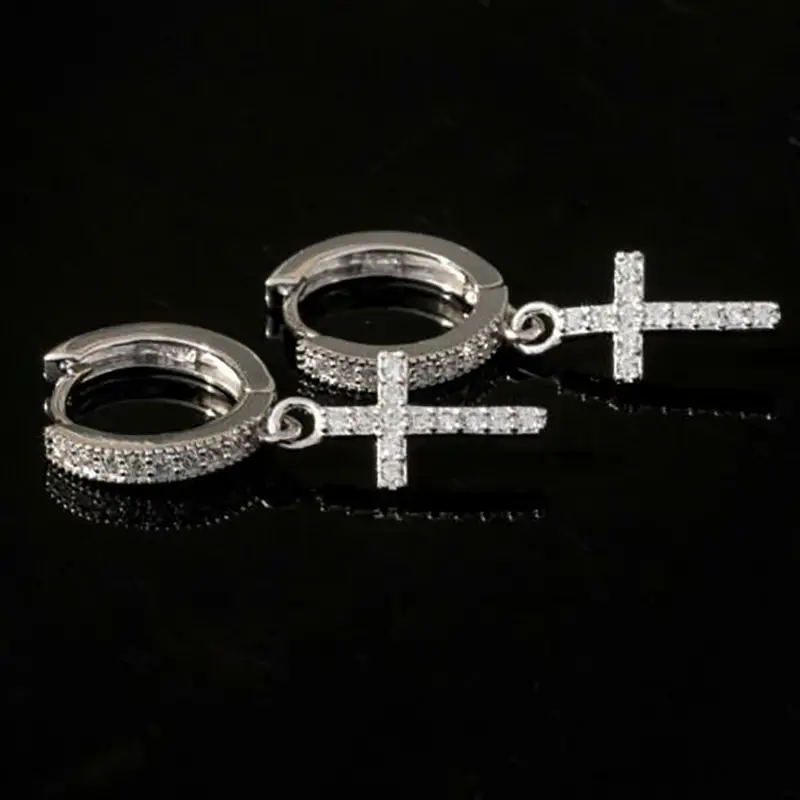 Cao Shi Cross Earrings Silver 32mm Wholesale — feature 4
