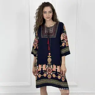 Women's Red Printed Cotton Silk A-Line Dress — feature 15