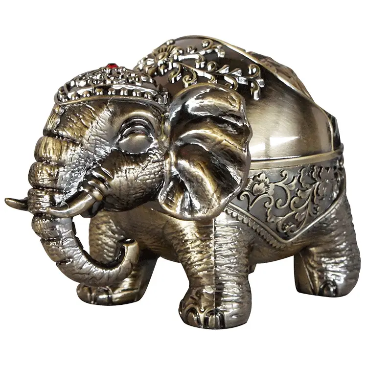 Bowed Elephant Ashtray in Bronze for Home Decor